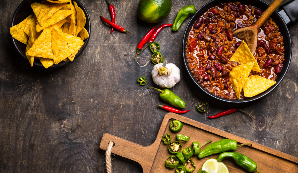 Chili con carne background