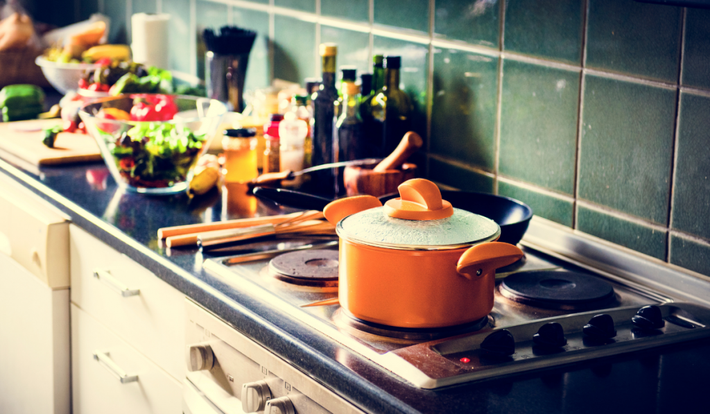 Cooking food in the kitchen using a crockpot
