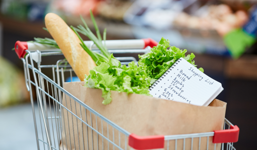 Shopping Cart in Grocery Store
