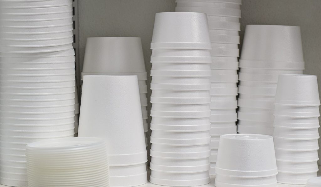 white styrofoam disposable containers 